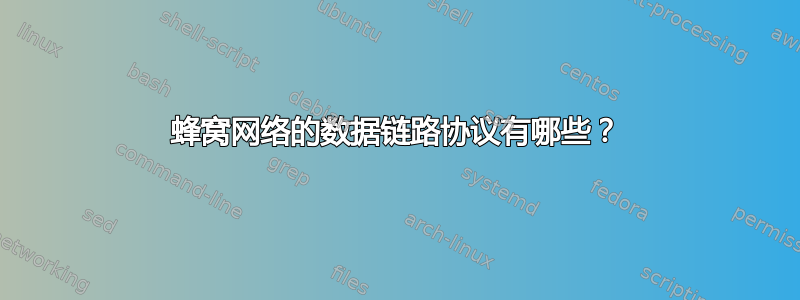 蜂窝网络的数据链路协议有哪些？