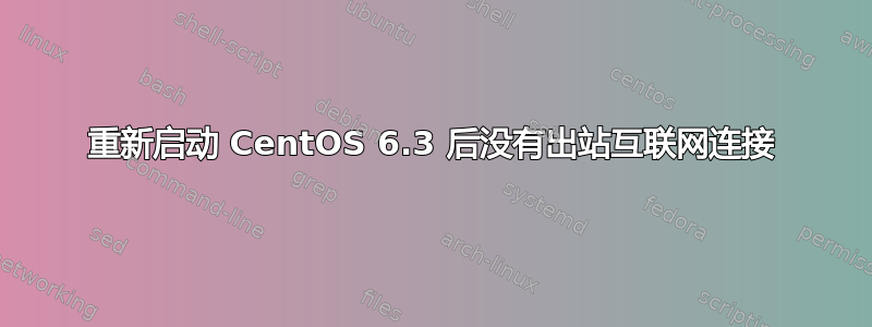 重新启动 CentOS 6.3 后没有出站互联网连接