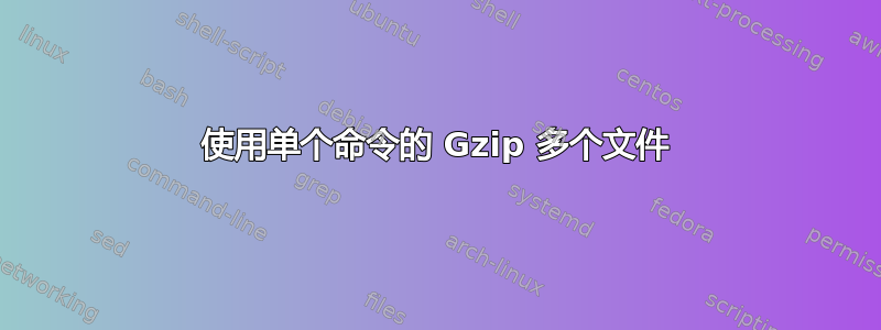 使用单个命令的 Gzip 多个文件