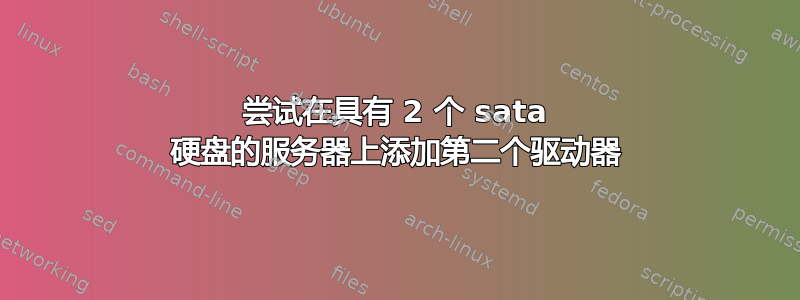 尝试在具有 2 个 sata 硬盘的服务器上添加第二个驱动器