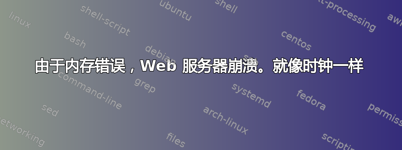 由于内存错误，Web 服务器崩溃。就像时钟一样