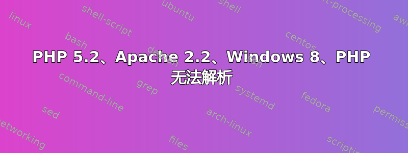 PHP 5.2、Apache 2.2、Windows 8、PHP 无法解析