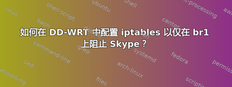 如何在 DD-WRT 中配置 iptables 以仅在 br1 上阻止 Skype？