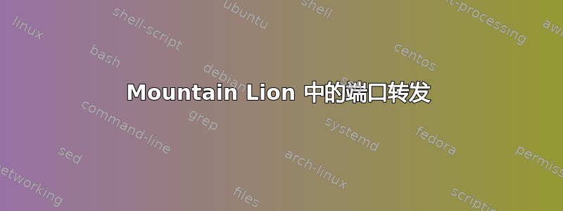 Mountain Lion 中的端口转发