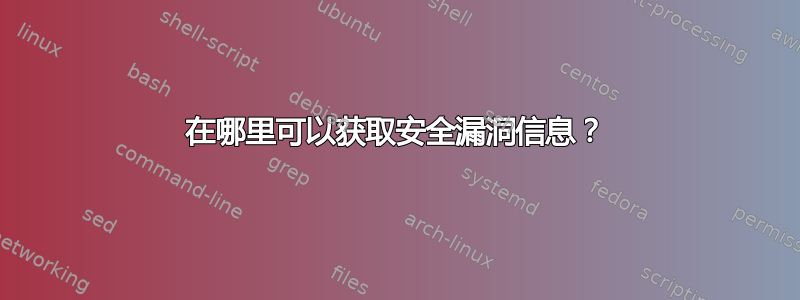 在哪里可以获取安全漏洞信息？