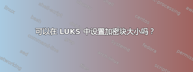 可以在 LUKS 中设置加密块大小吗？