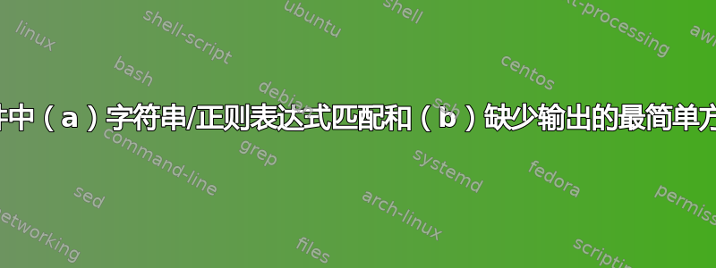 监视日志文件中（a）字符串/正则表达式匹配和（b）缺少输出的最简单方法是什么？