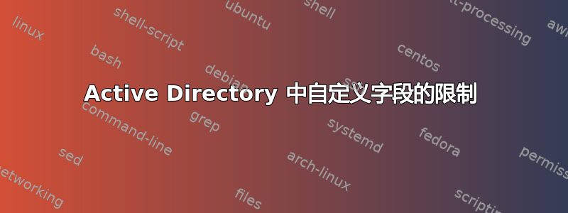 Active Directory 中自定义字段的限制