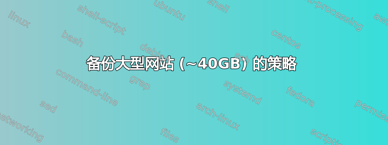 备份大型网站 (~40GB) 的策略