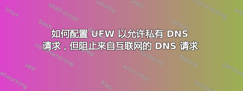 如何配置 UFW 以允许私有 DNS 请求，但阻止来自互联网的 DNS 请求