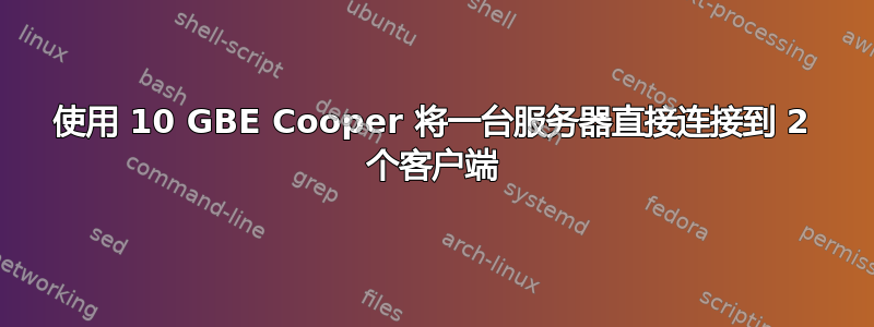 使用 10 GBE Cooper 将一台服务器直接连接到 2 个客户端