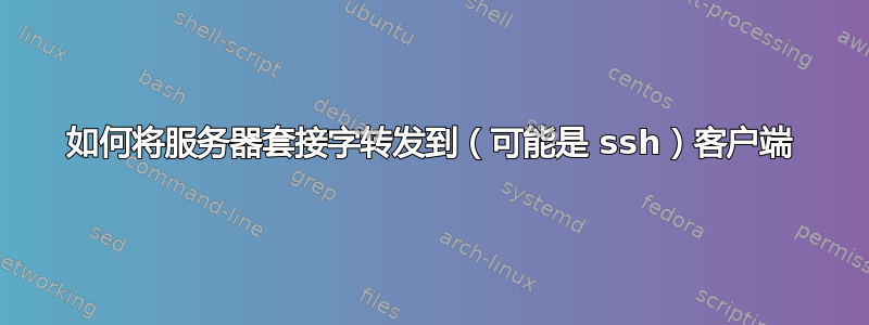 如何将服务器套接字转发到（可能是 ssh）客户端