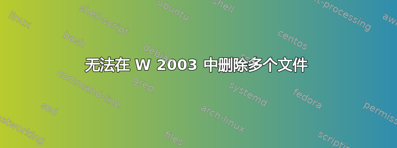 无法在 W 2003 中删除多个文件