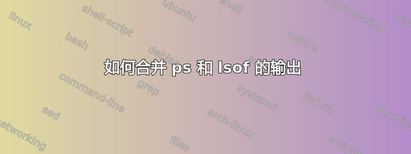 如何合并 ps 和 lsof 的输出