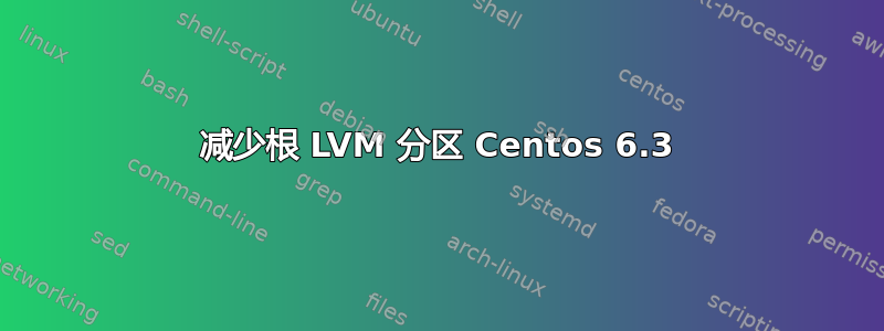 减少根 LVM 分区 Centos 6.3