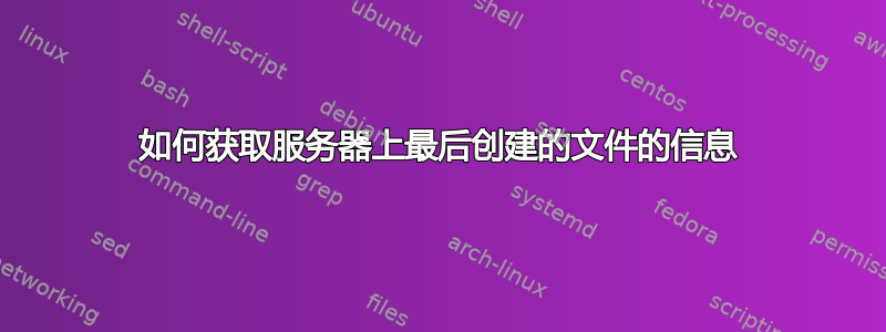 如何获取服务器上最后创建的文件的信息