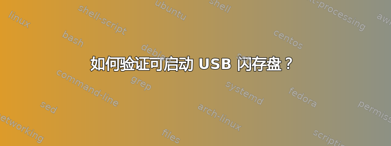 如何验证可启动 USB 闪存盘？