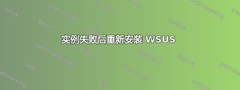 实例失败后重新安装 WSUS