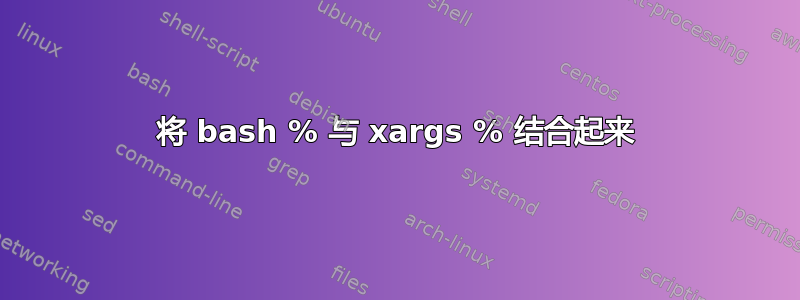 将 bash % 与 xargs % 结合起来