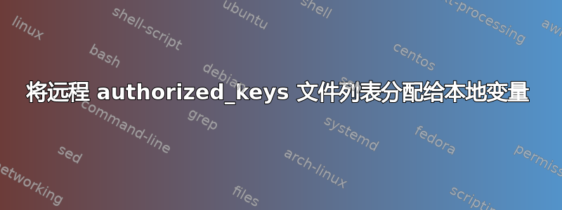 将远程 authorized_keys 文件列表分配给本地变量