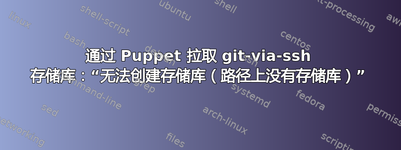 通过 Puppet 拉取 git-via-ssh 存储库：“无法创建存储库（路径上没有存储库）”