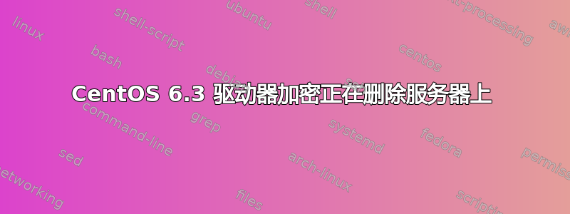 CentOS 6.3 驱动器加密正在删除服务器上