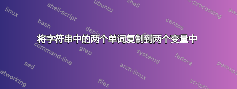 将字符串中的两个单词复制到两个变量中