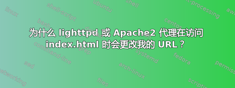 为什么 lighttpd 或 Apache2 代理在访问 index.html 时会更改我的 URL？