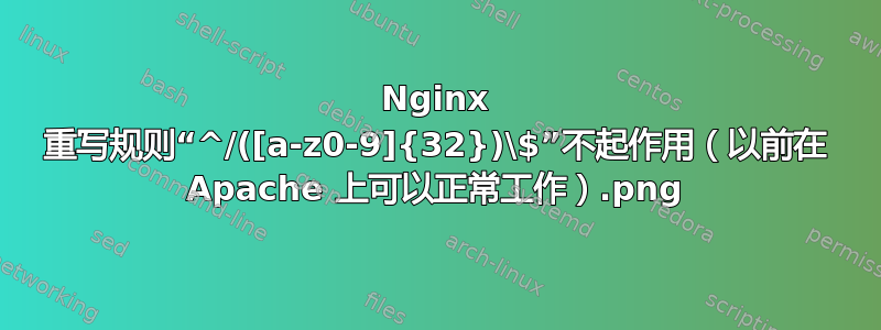 Nginx 重写规则“^/([a-z0-9]{32})\.png$”不起作用（以前在 Apache 上可以正常工作）