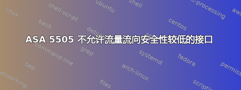 ASA 5505 不允许流量流向安全性较低的接口