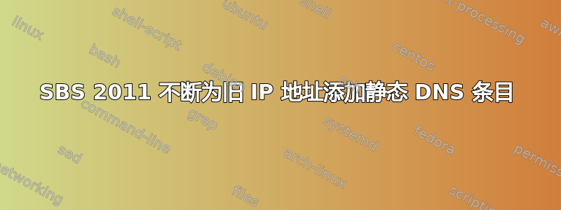 SBS 2011 不断为旧 IP 地址添加静态 DNS 条目