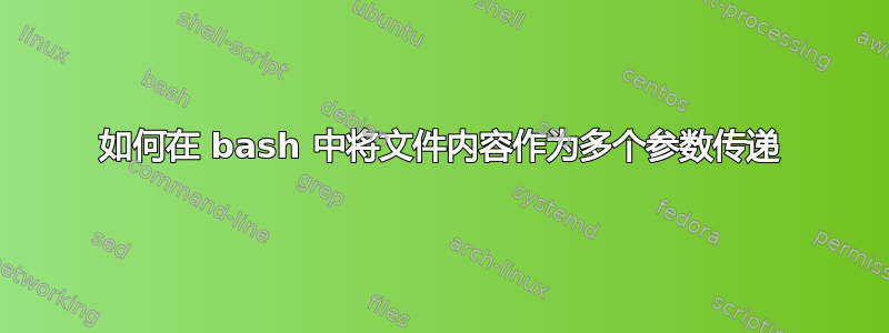 如何在 bash 中将文件内容作为多个参数传递