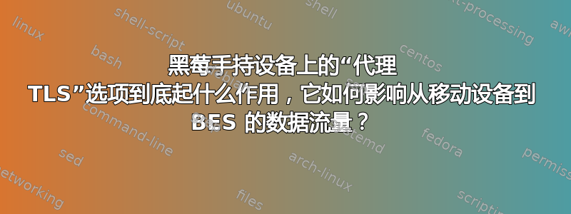 黑莓手持设备上的“代理 TLS”选项到底起什么作用，它如何影响从移动设备到 BES 的数据流量？