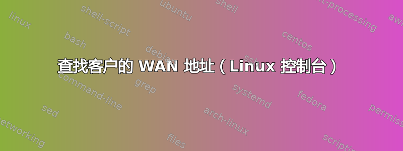 查找客户的 WAN 地址（Linux 控制台）