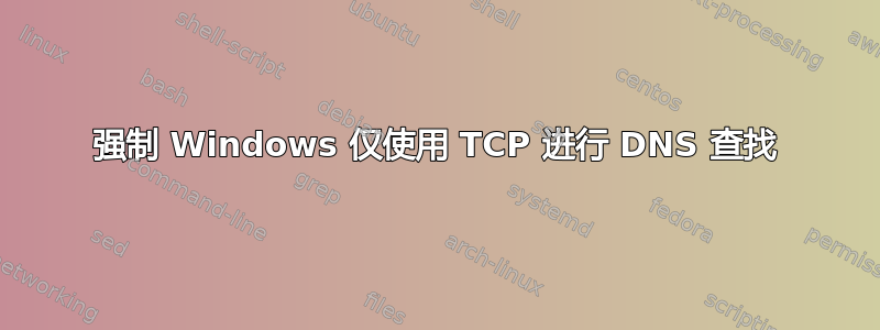 强制 Windows 仅使用 TCP 进行 DNS 查找