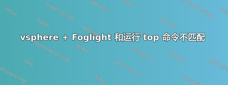 vsphere + Foglight 和运行 top 命令不匹配