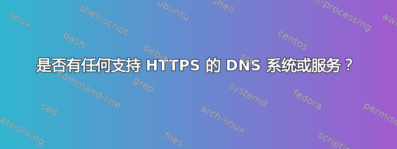 是否有任何支持 HTTPS 的 DNS 系统或服务？