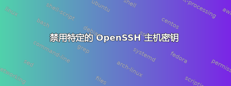 禁用特定的 OpenSSH 主机密钥