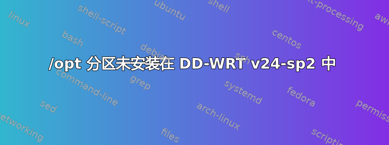 /opt 分区未安装在 DD-WRT v24-sp2 中