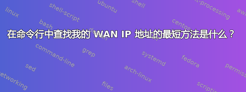 在命令行中查找我的 WAN IP 地址的最短方法是什么？ 