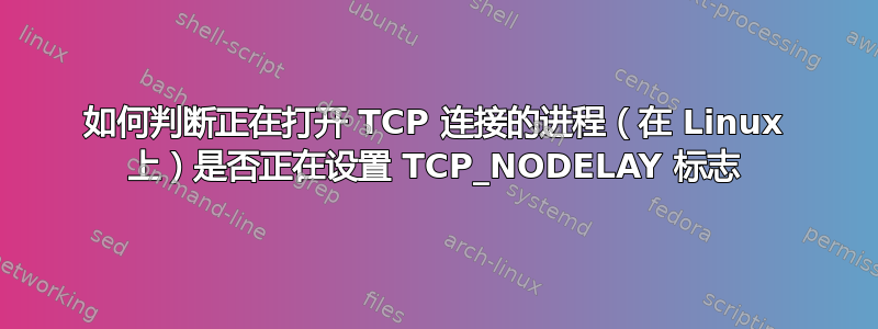 如何判断正在打开 TCP 连接的进程（在 Linux 上）是否正在设置 TCP_NODELAY 标志