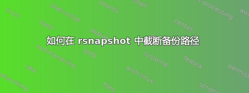 如何在 rsnapshot 中截断备份路径