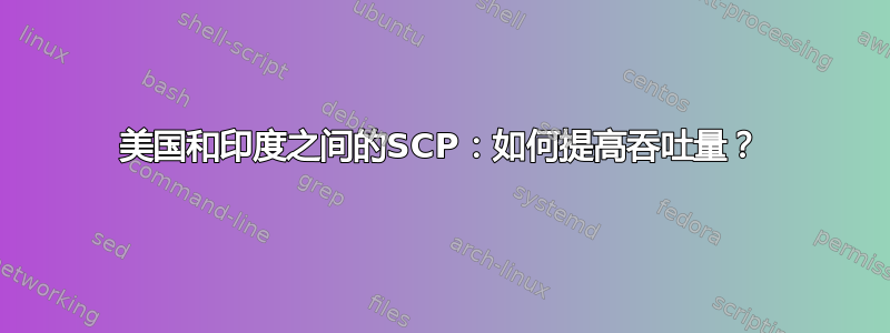 美国和印度之间的SCP：如何提高吞吐量？