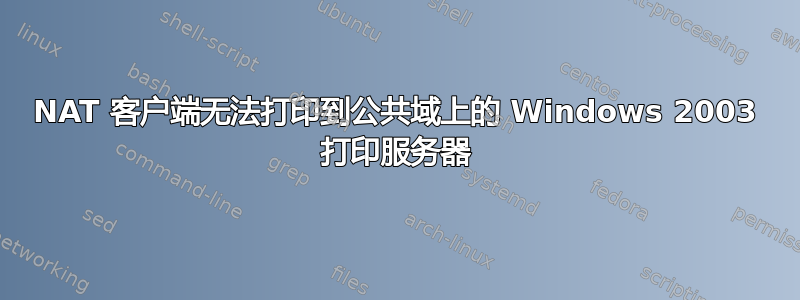 NAT 客户端无法打印到公共域上的 Windows 2003 打印服务器