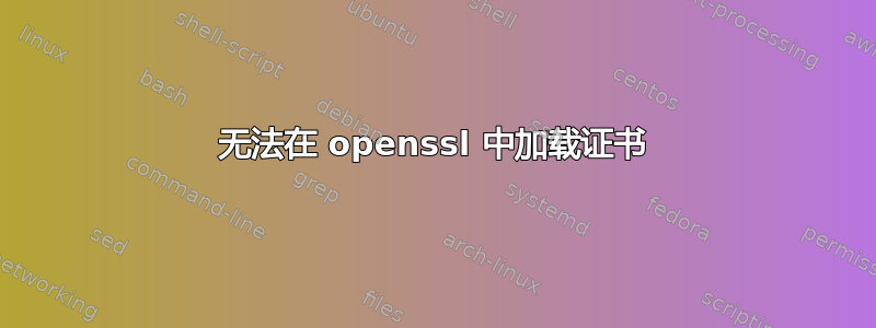 无法在 openssl 中加载证书