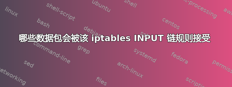 哪些数据包会被该 iptables INPUT 链规则接受