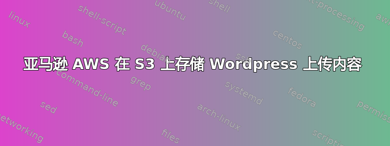 亚马逊 AWS 在 S3 上存储 Wordpress 上传内容