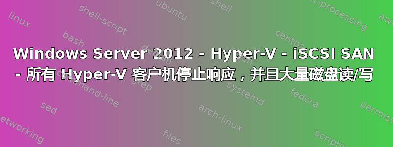 Windows Server 2012 - Hyper-V - iSCSI SAN - 所有 Hyper-V 客户机停止响应，并且大量磁盘读/写