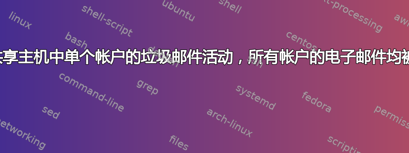 由于共享主机中单个帐户的垃圾邮件活动，所有帐户的电子邮件均被阻止 