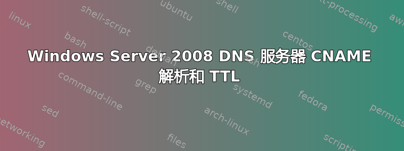 Windows Server 2008 DNS 服务器 CNAME 解析和 TTL